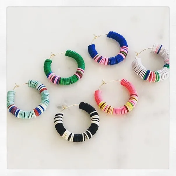 

earrings for women aros largos mujer acrylic Bead HEISHI surfer argollas aros loop huggie earrings fashion jewelry 2019 circle