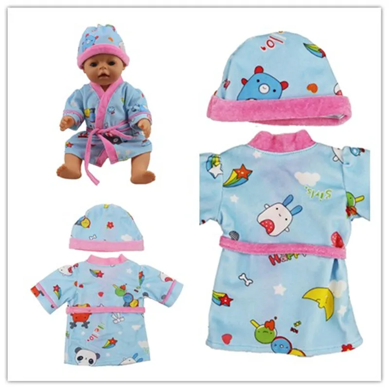 

Born New baby Fit 18 inch 43cm Doll Clothes Accessories Two hats, pajamas, nightgowns, suits For Baby Festival Gift