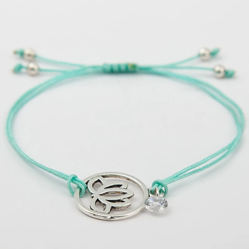 

New Simple Female Personality Lotus Bracelets Best Friend Bracelets Boho Lotus Knot Rope Chain Bracelet Bangle Gift for Women