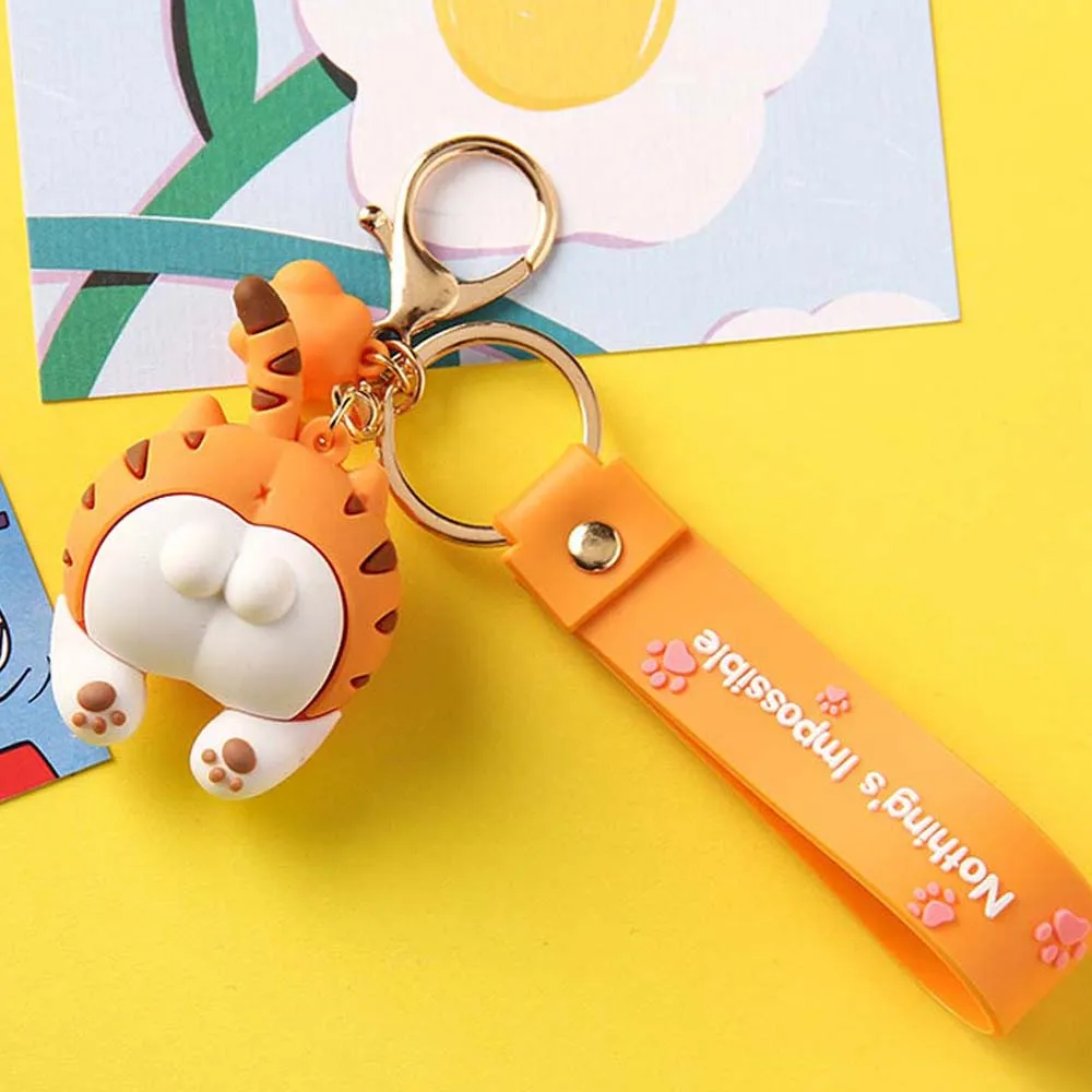 Cute Cat Butt Key Chains For Baby Girls