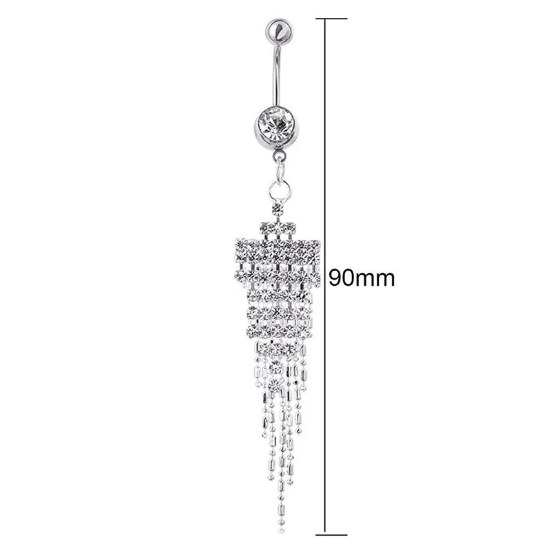 Charm Long Tassel Piercing Navel Pendant Earrings Beads Dangle Belly Button Rings Bohemian Bar Party Body Piercing Jewelry