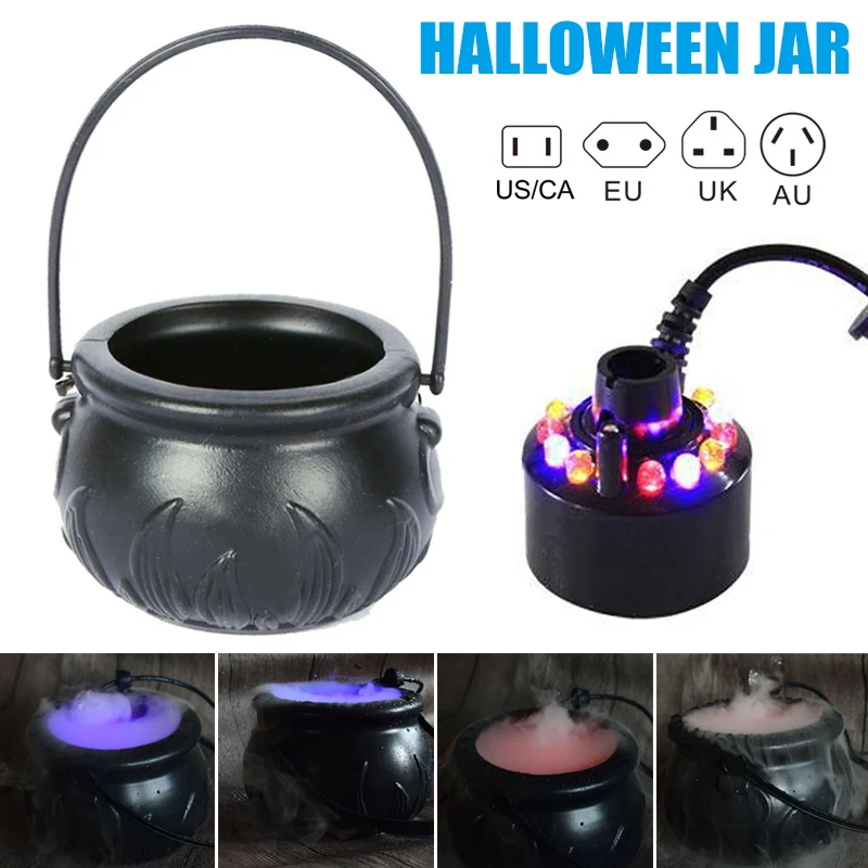 

High Mini Black Witch Cauldron Candy Holder Pot with Handle for Halloween Party LG66