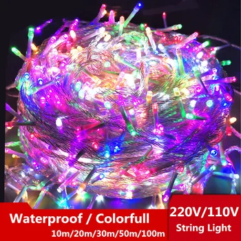 

Holiday Led Christmas Lights Outdoor 100M 50M 30M 20M 10M LED String Lighting Decoration For Party Holiday Wedding Garland