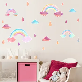 

Zollor Colorful Rainbow Cloud DIY Wall Sticker Raindrop Baby Kids Room Art Decals Adhesive Home Nursery Decorative Wallpaper