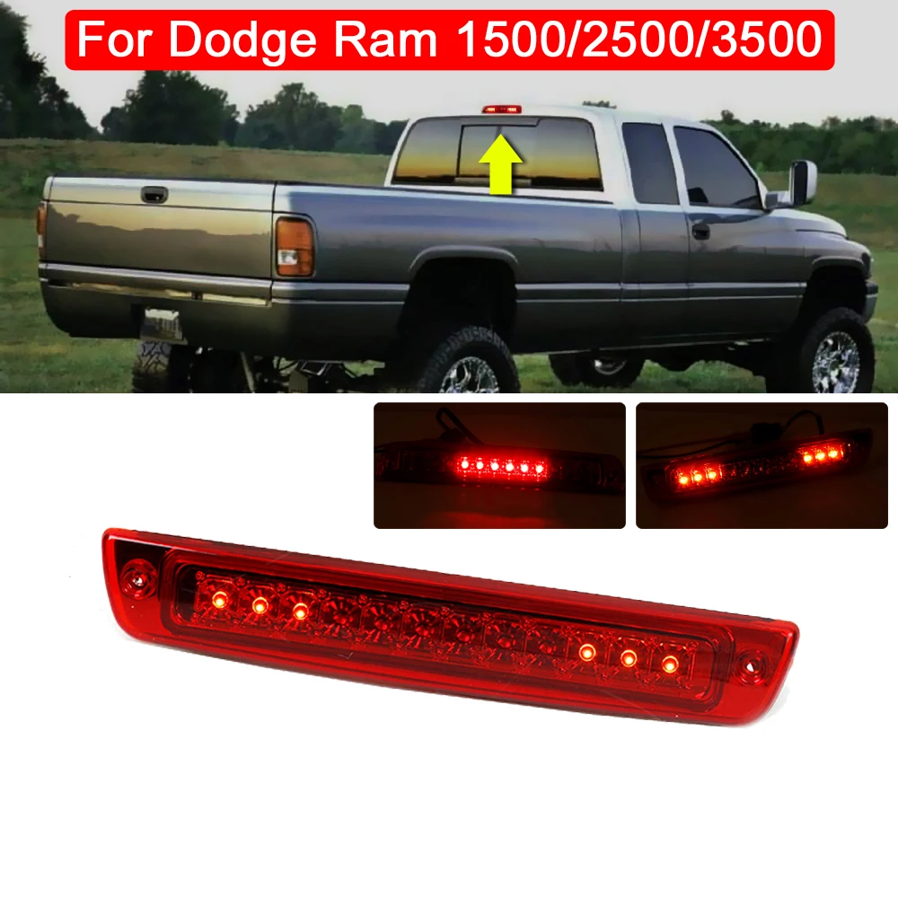 

12V Waterproof 3rd Brake Light High Mount Stop Brake Light For Dodge Ram1500 Ram2500 Ram3500 1994-2001 OEM# 55077263AB