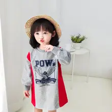 Платье с принтом в Корейском стиле для девочек, модные демисезонные детские платья для девочек 1-6 лет