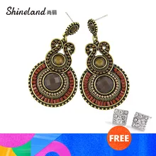 Модные женские серьги,, полимерные бисерные серьги, античный стиль, вечерние ювелирные изделия, женские длинные висячие массивные серьги, бижутерия