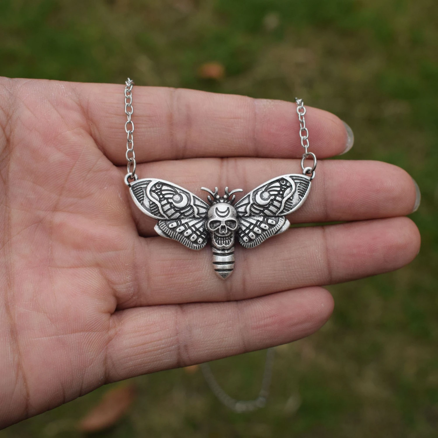 Dead Head Moth мистический круг эзотерический символ женский кулон ожерелье санлан ювелирные изделия