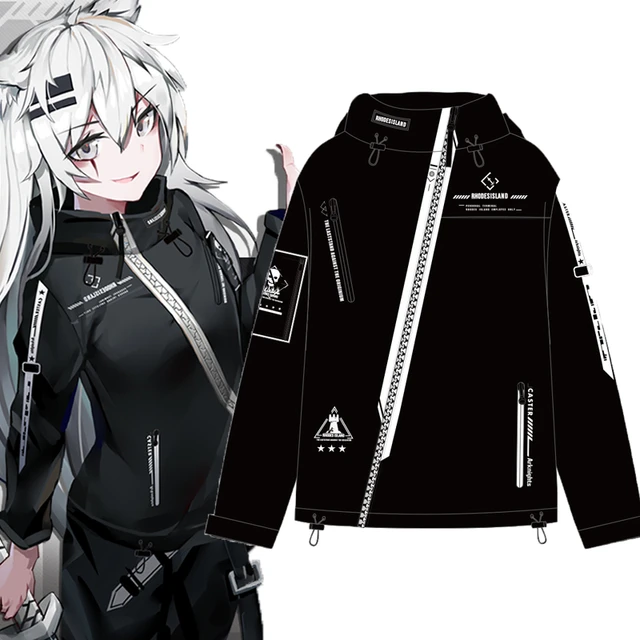 Anime Arknights Lappland cosplay Casual Zipper Korean version suits coat clothes Harajuku Loose Tee