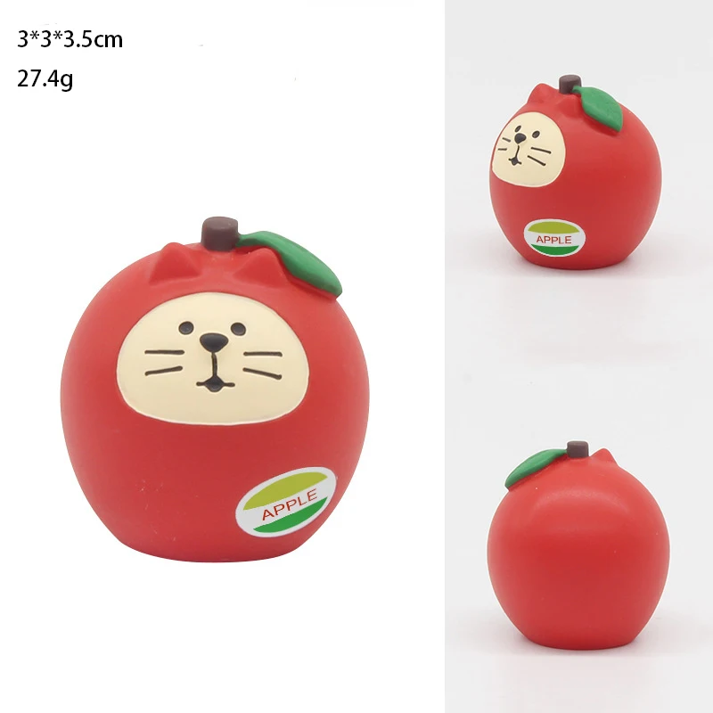 Japanese Fruit Cute Kawaii Cat Dharma Animal Ornaments Feng Shui Creative Gift Miniature Decoration Home Decoration Accessories