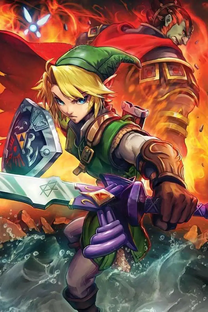 

Zelda pantalla DIY 5D Diamond Painting by Number Kits Full Round Drill Rhinestone Embroidery Cross Stitch Gifts