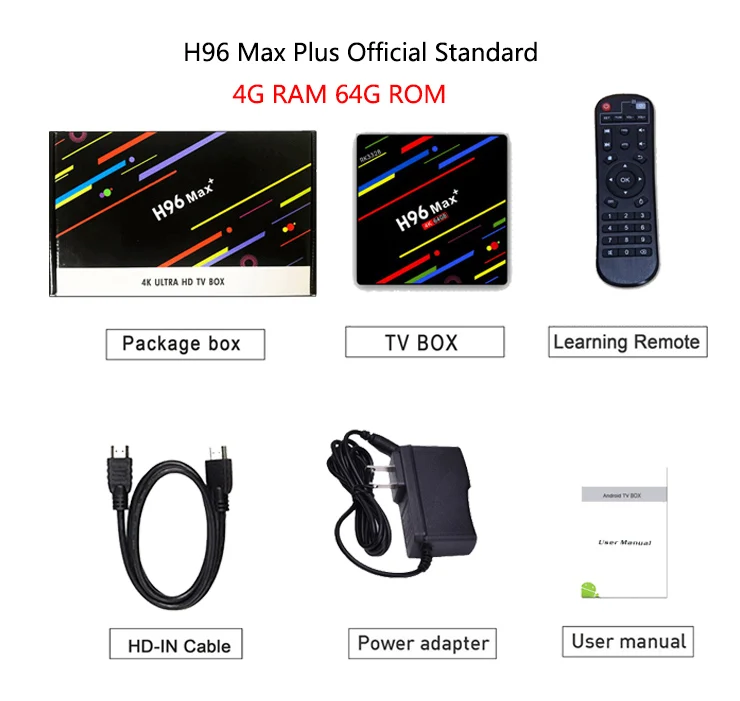 H96 Max Plus tv Box 2,4G/5G Wifi Android 9,0 RK3328 четырехъядерный BT 4,0 Google Play Smart tv USB3.0 H.265 4K Youtube Netflix - Цвет: 4GB 64GB