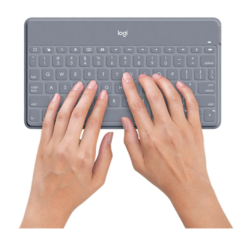 Серый Клавиатура logitech KEYS-TO-GO для iPad, iPhone, Apple tv, Беспроводная Bluetooth портативная клавиатура абсолютно новая Оригинальная ik1041R - Цвет: Серый