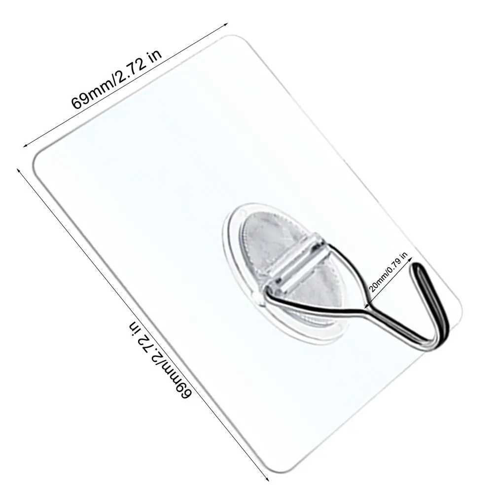 8 pcs Transparent Reusable Heavy Duty Wall Hooks for Towel Clothes Waterproof Oilproof Bathroom Kitchen Wall Hook Hanger