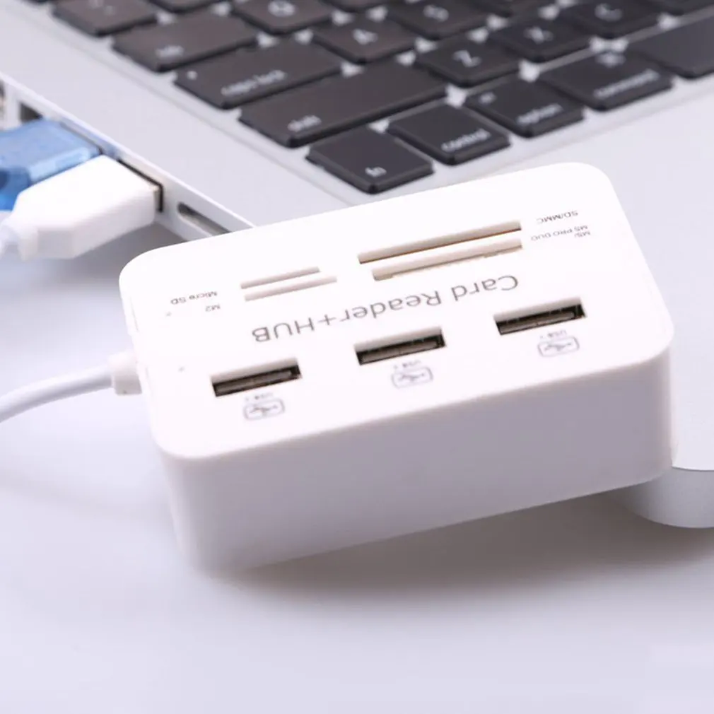 3in 1 мини-кардридер usb-хаб Combo2.0 высокоскоростной Мульти USB 2,0 концентратор USB разветвитель портативный все в одном для SD/MMC/M2
