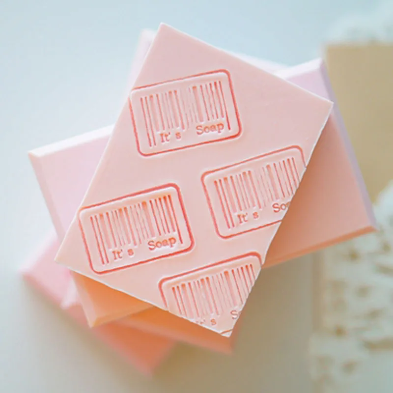 Handmade Resin Soap Stamp, DIY, Transparent, Printed Plants Pattern, Transparent, 2 Styles, 40x25mm