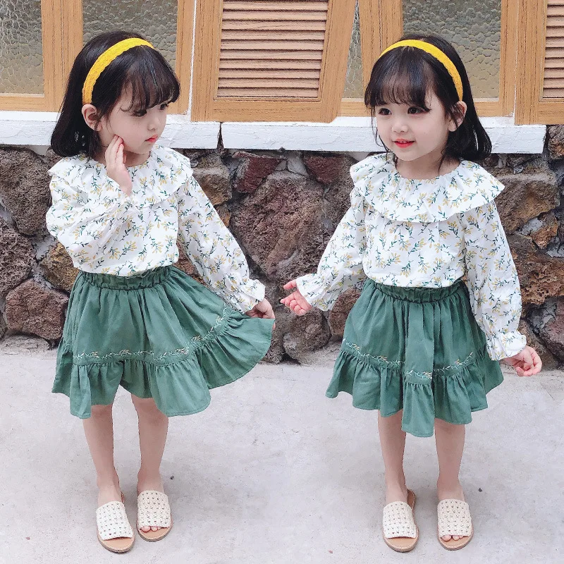 

Girls 2020 Spring New Style Childrenswear Fashion Children Floral Skirt Set Clothing Baby Spring And Autumn Clothes