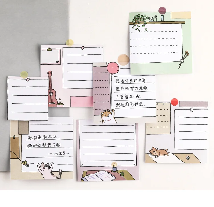 Креативный мультфильм Мемо и наклейки из бумаги васи набор Мемо-блокнот, чтобы сделать список планировщик заметок, записная книжка, школьные офисные принадлежности