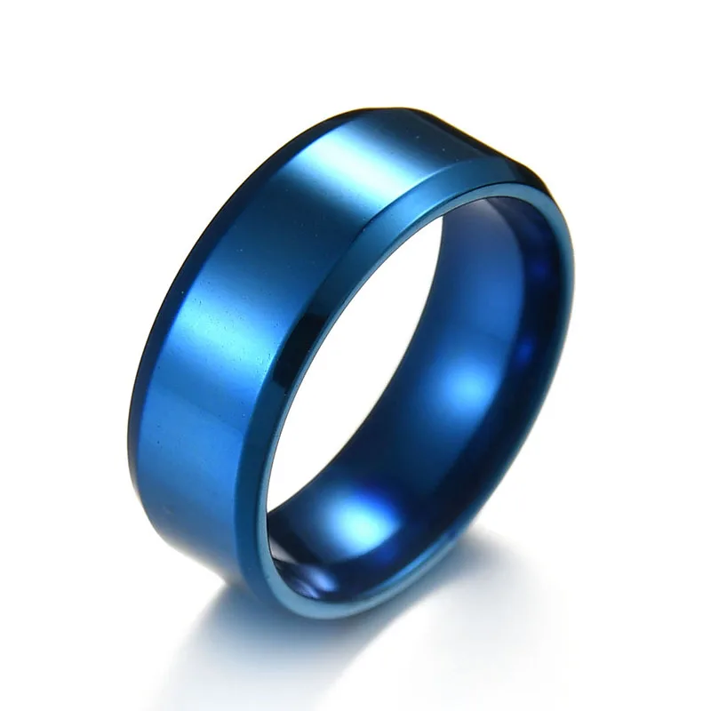 UZone Арабский исламский мусульманский религиозное мужское кольцо из нержавеющей стали Алла кольца для молитвы для женщин мужские ювелирные изделия - Цвет основного камня: Blue Blank