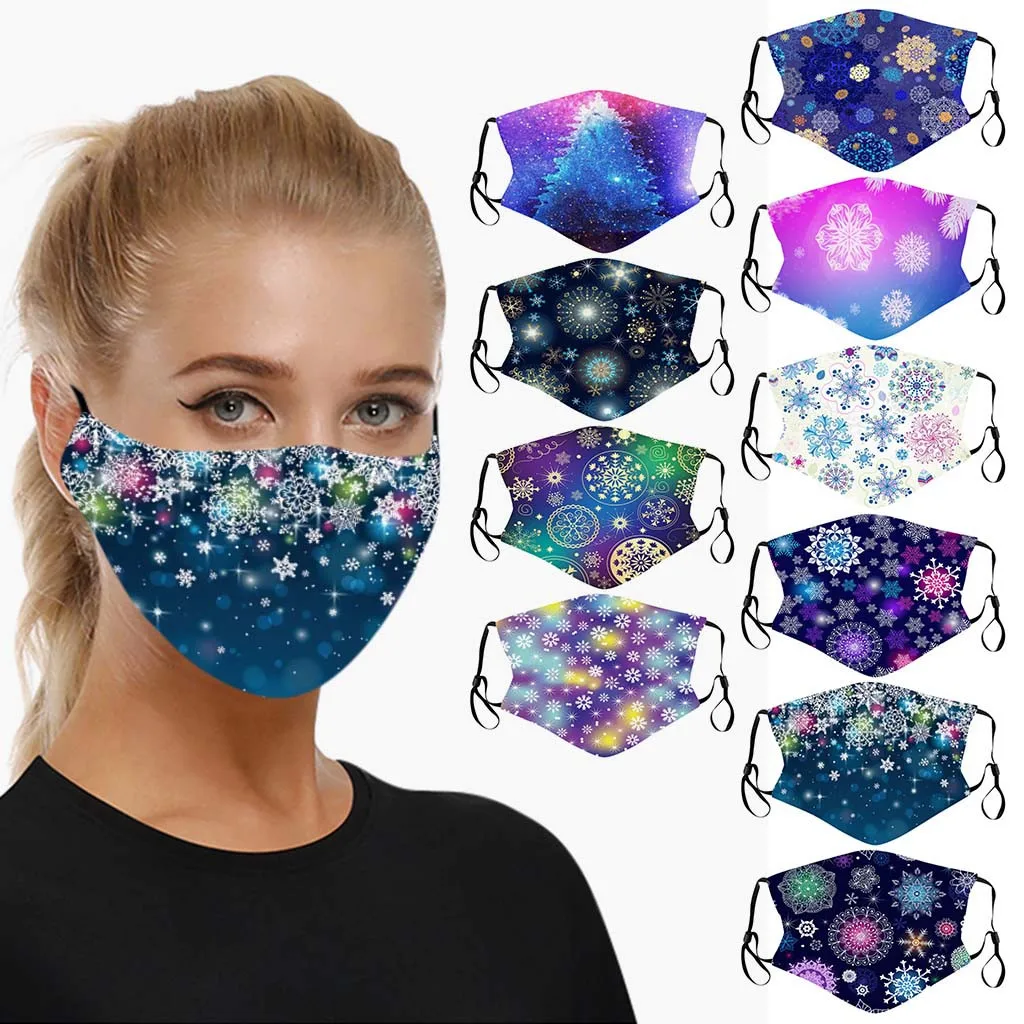 Headband 1pc mascarilla mascarar Christmas Print Mouth Masks for Protection Face Mask Washable Earloop Mask mascherina бандана# afbeelding