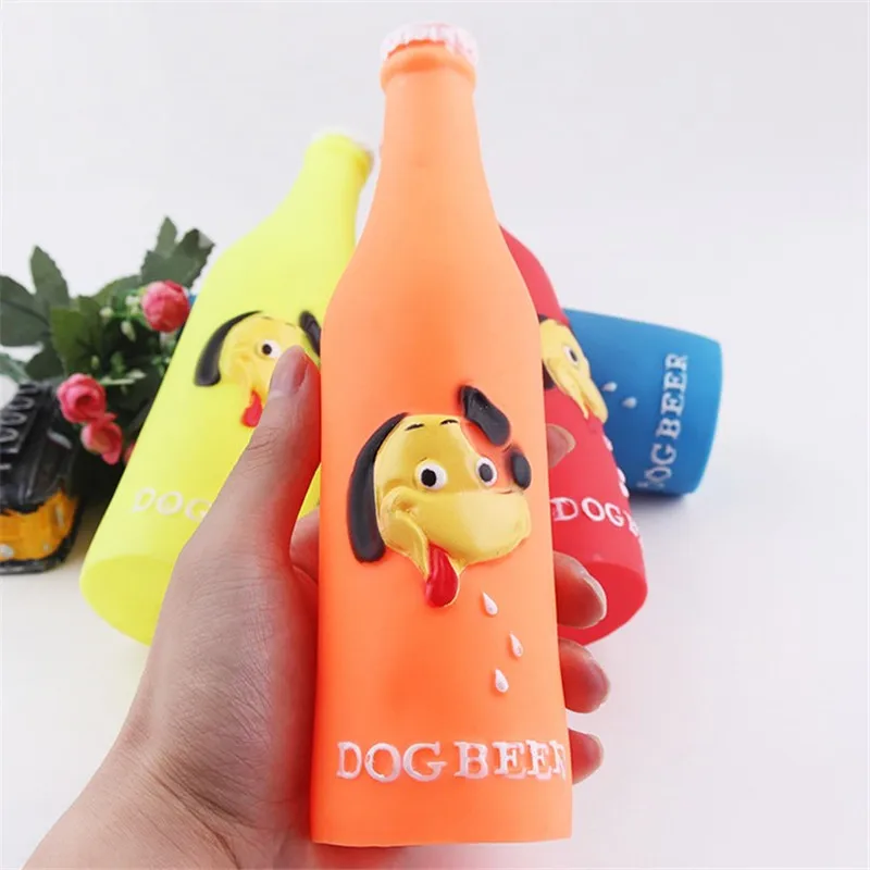 Новые игрушки для собак силиконовая бутылка для пива Brother Dog узор для щенков игрушки для домашних животных жевательные скрипучие игрушки для собак кошек товары для домашних животных