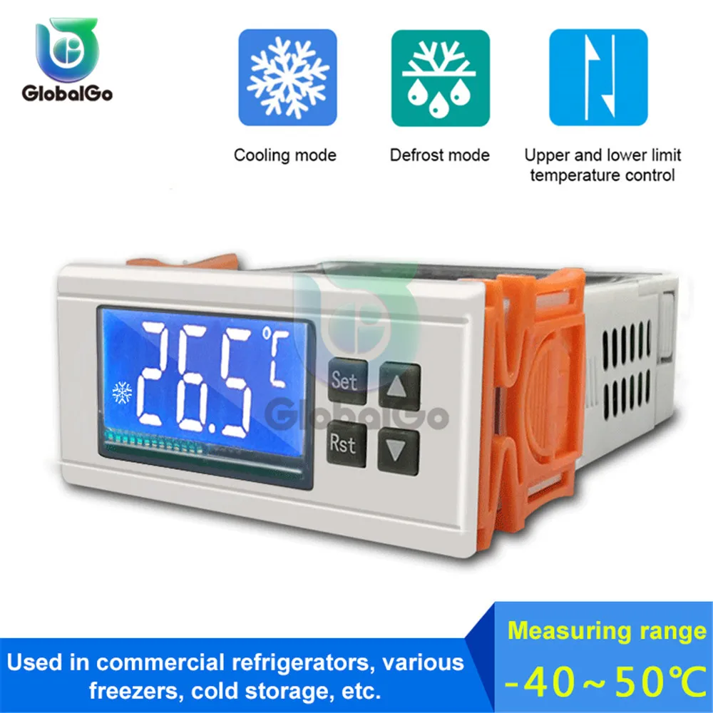 

STC-8080A+ Digital Temperature Controller 12V 24V 220V Automatic Timing Defrost Thermostat Heating Cooling Alarm Function