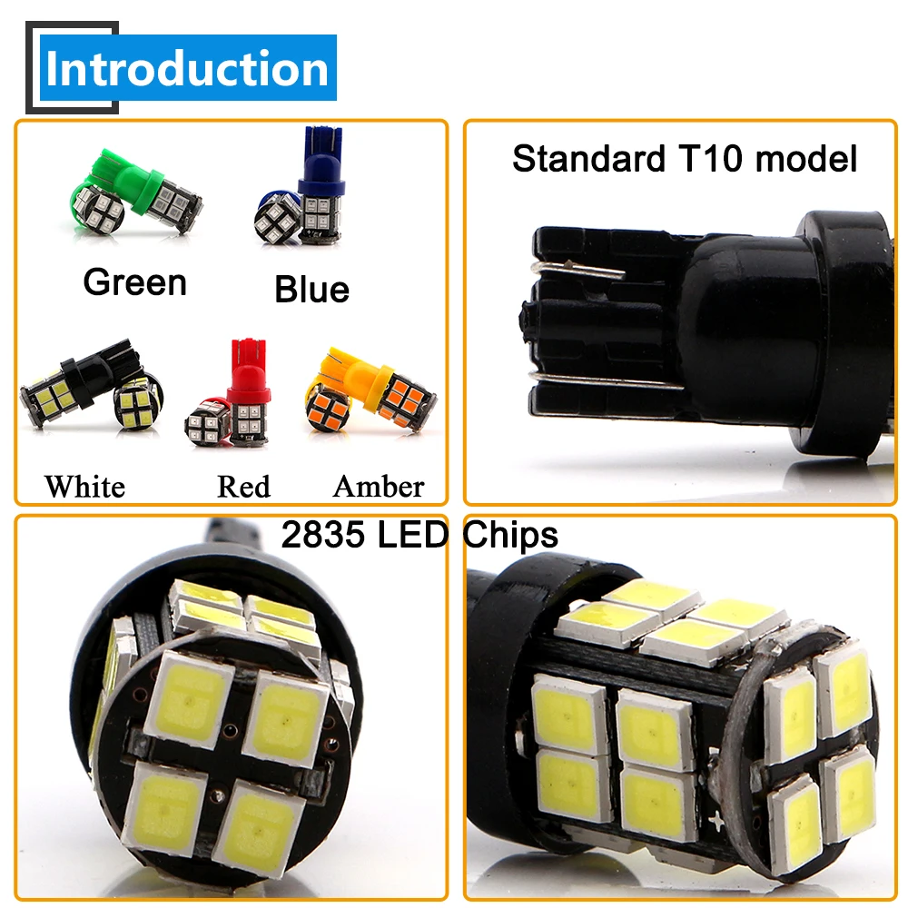 10 шт 24V W5W 194 168 T10 2835 20 SMD светодиодные лампы, распродажа лампы высокой мощности парковки обратный Автомобильные фары, зеленые, белые, красные