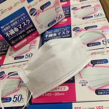

100Pcs 3 layer Disposable Elastic Mouth Soft Breathable Soft Breathable Flu Hygiene Child Kids Face Mask Dropshipping