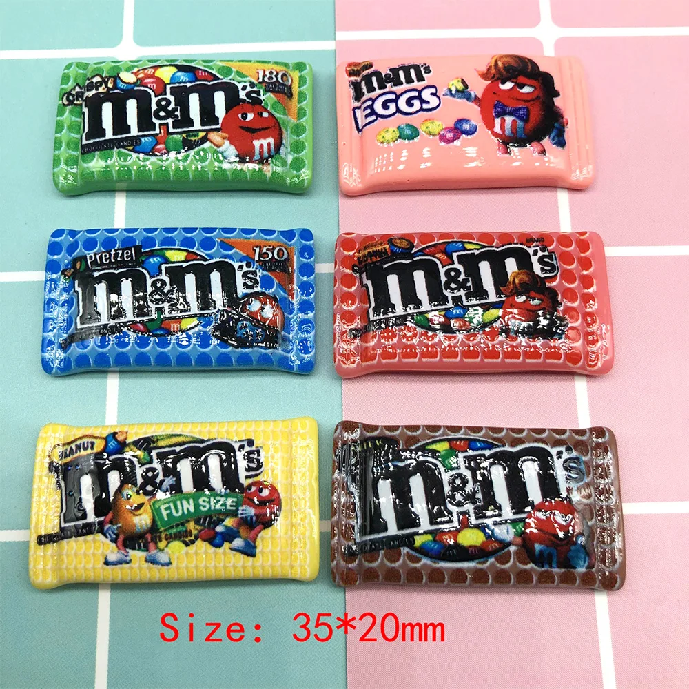 30Pcs Kawaii Resin M Beans Fake Chocolate Candy Flat back Cabochons Decoration Craft Embellishments for Scrapbooking DIY | Дом и сад
