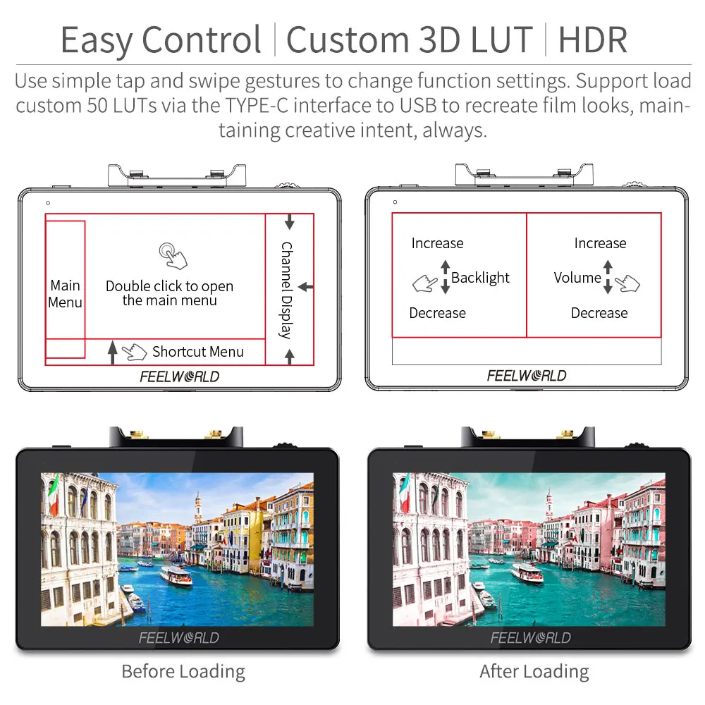 FEELWORLD 5.5 Inch Wireless Video Transmission System with Transmitter Receiver DSLR Camera Field Direct AC DP Monitor FT6 FR6