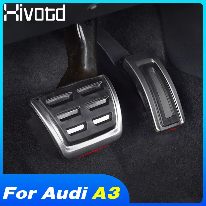 

Hivotd For Audi A3 2019 Car Accelerator Gas Pedal Footrest brake pedal Non-Slip Pads Interior Protection Accessories Decoration