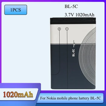 1 Uds 3,7 V 1020mAh de la batería de litio BL-5C BL 5C para Nokia 1100, 1200, 1208, 1280, 1600, 2600, 2700, 3100, 3110, 5130, 6230 6230i n70 n72