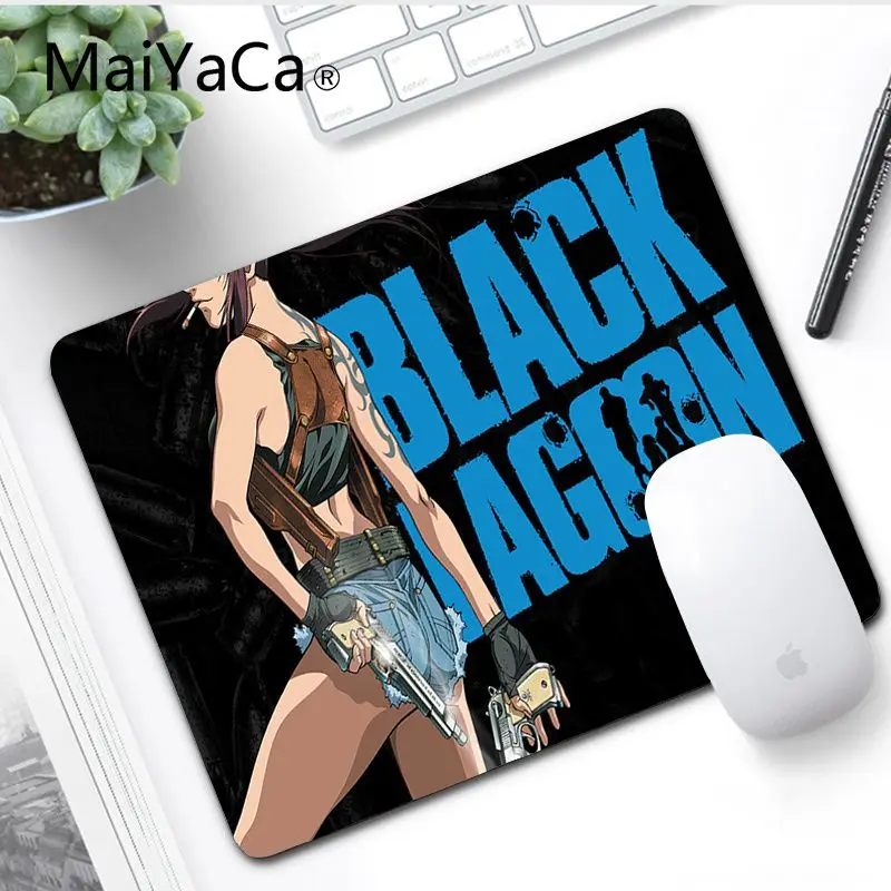 No LockEdge 20x25cm MaiYaCa Black lagoon Revy индивидуальные коврики для мышки ноутбук коврик для мышки в стиле аниме Удобная мышка коврик игровая защелка для мыши - Цвет: No LockEdge 20x25cm