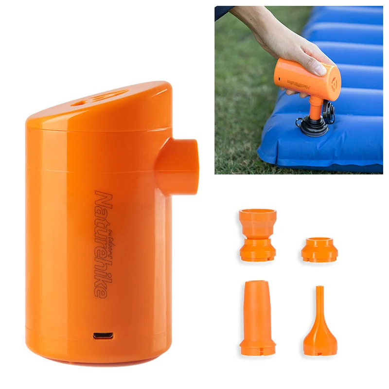 

Portable Air Pump Outdoor 2 In 1 Mini Electric USB Inflator Deflate Air Pump For Camping Swimming 4 Types Air Nozzles