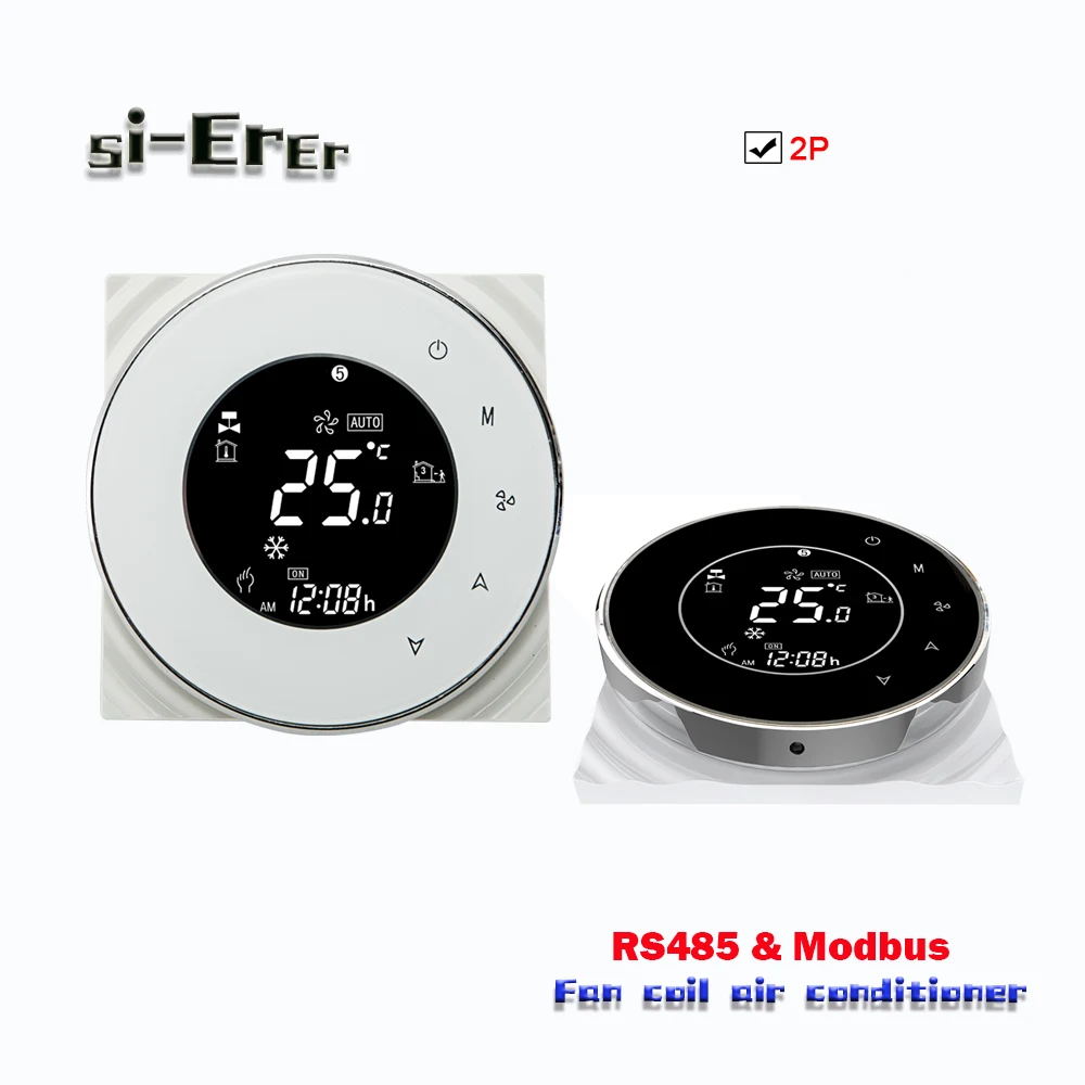 

95-240VAC,24VAC RS485-Modbus RTU 2Pipe Fan coil thermostat for cooling/heating Control switch