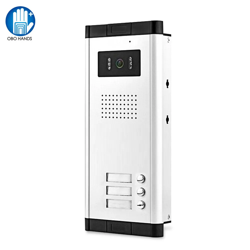 Unité extérieure 700TVL avec interphone bidirectionnel et lumière LED pour appartements plus sûrs-2/3/4/6 boutons