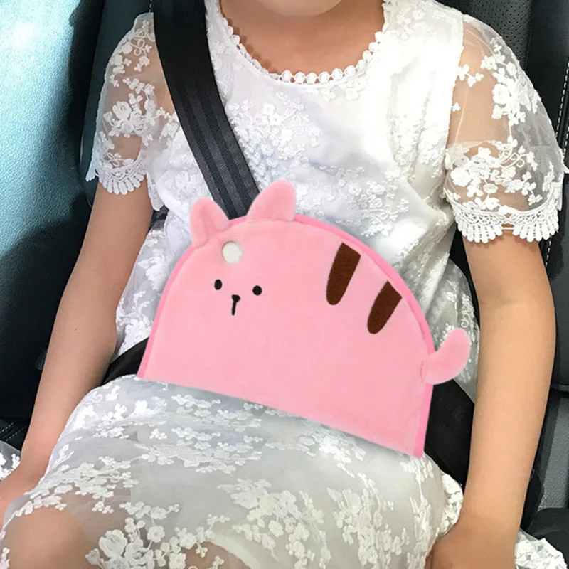 Kids Triangle Car Safe Seat Belt Cover Cartoon Baby Seatbelt Adjuster Device Auto Safety Belt Pad Child Abdomen Belly Protection