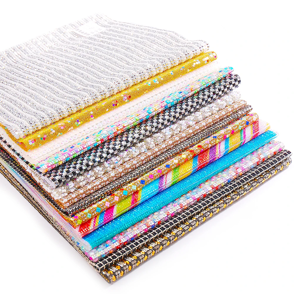 Shinning Rhinestone Hotfix Sticker 24x40cm/Sheet Iron On Colorful Phone Case Self Adhesive Scrapbooking Sticker Shoes Decor