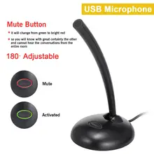 Micrófono USB para grabación de ordenador, con botón de silencio e indicador LED, para portátil, PC, reunión en línea, chat, grabación de voz