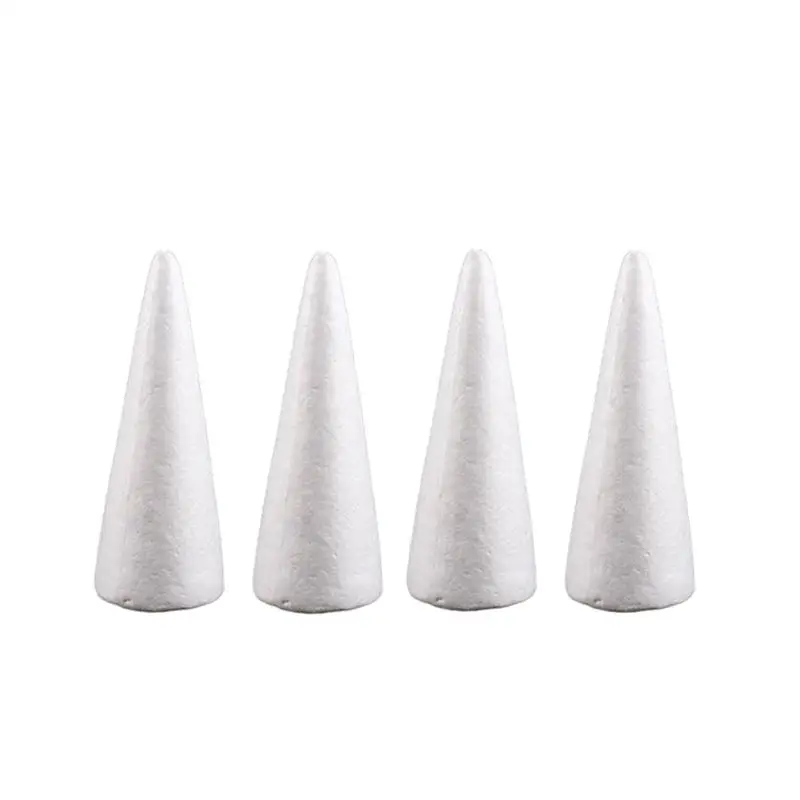 6pcs 24cm White Solid Foam DIY Cone Children Handmade Craft Cone  Accessories for Home Craft Christmas