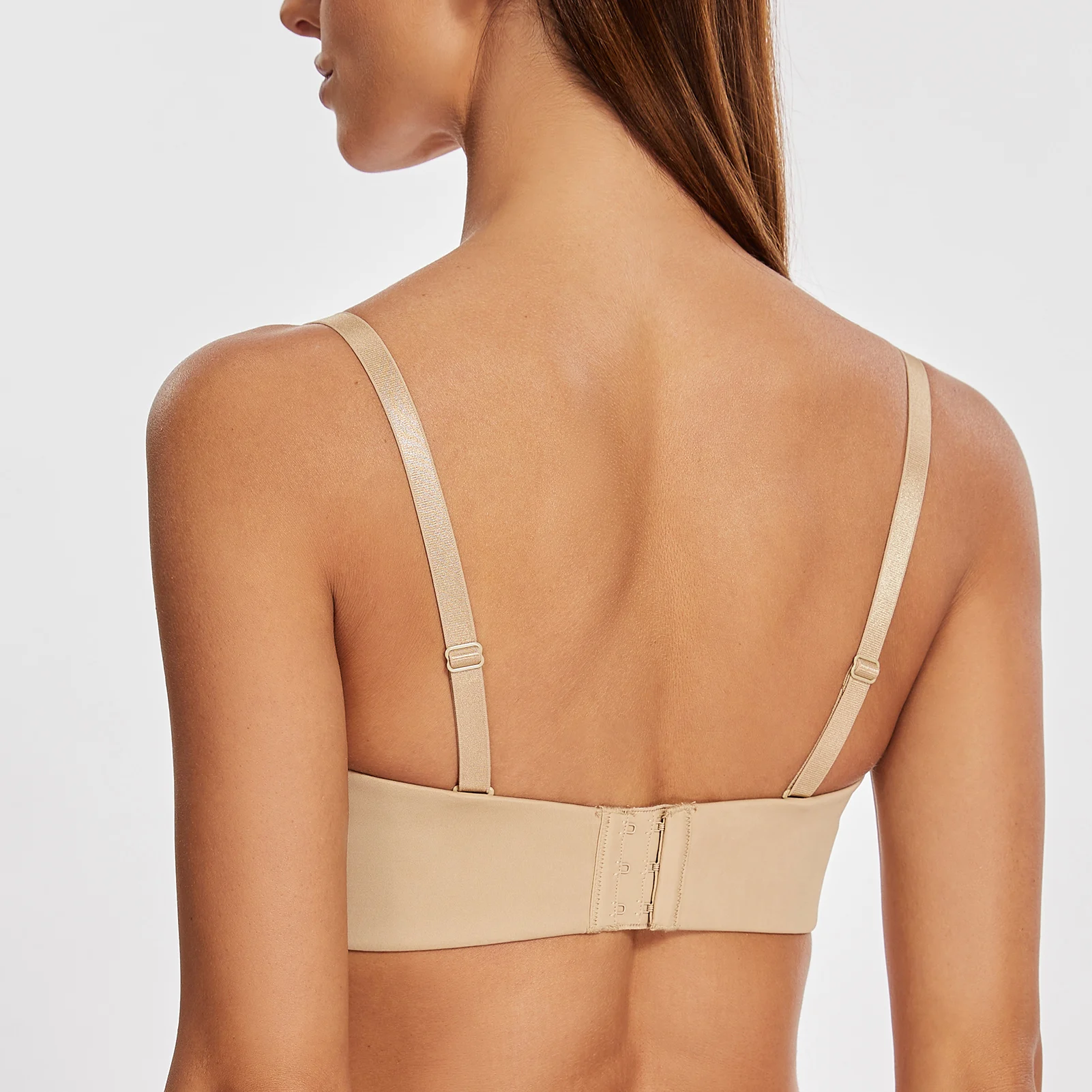 Women's Strapless Bra for Large Bust Minimizer Unlined Bandeau with Underwire
