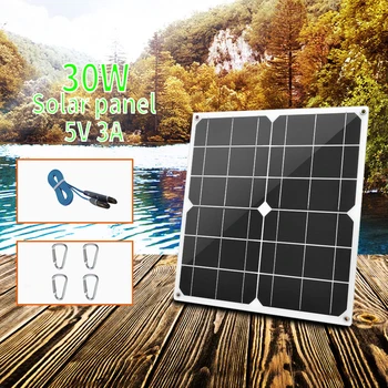 

30W flexible Solar Panel 5V USB 3A Portable solar powerbank Solar charger Cell forphone tablet Charging Outdoor Emergency Light