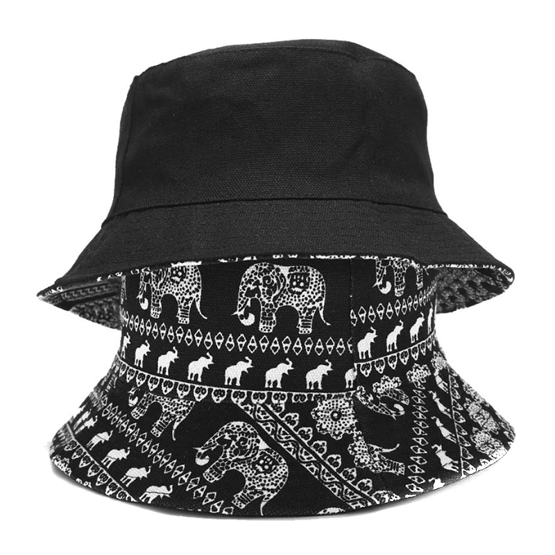 Elephant Animal Print Bucket Hat Fisherman Hat Outdoor Travel Hat Sun