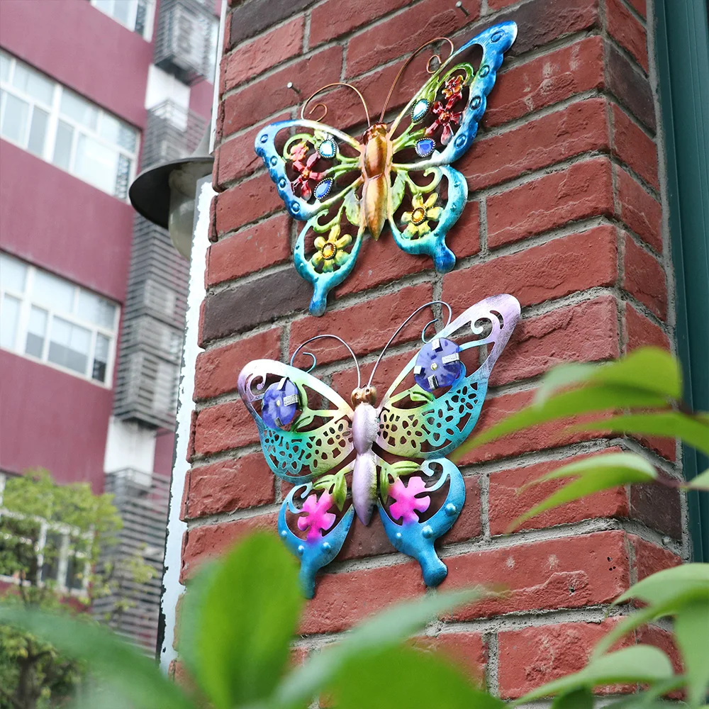 Colorful 3D Metal Butterfly and Mermaid Decorative Wall Art Sculpture