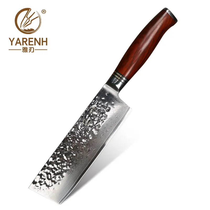  YARENH 6.5 Inch Kitchen Knives Damascus Steel Japanese VG10 Chef Knife Dalbergia Wood Handle Vegeta - 32855821700