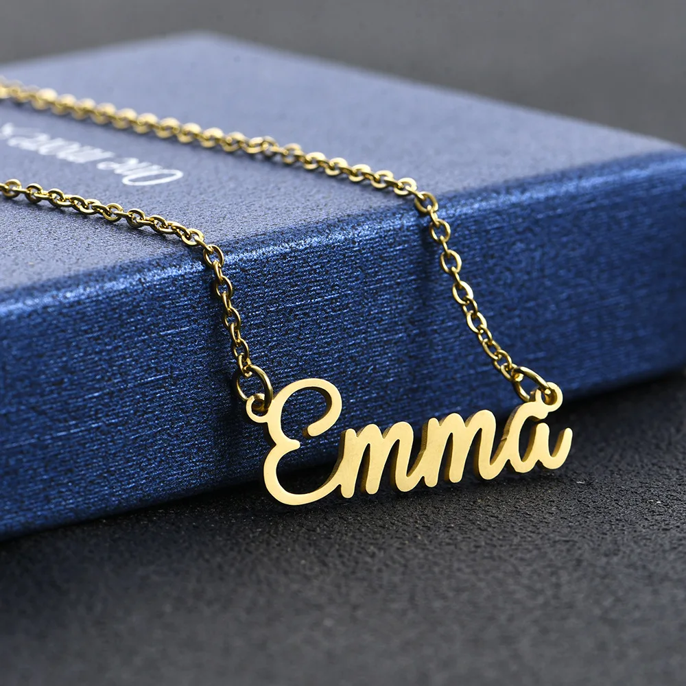 Rananim алиэкспресс Лидер продаж Emma Emily DIY Настройка индивидуального персонажа титановая сталь английская надпись имя Necklac