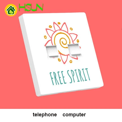 telephone computer Тип 86 Бытовой Настенный подсолнечника арт розетка с переключателем на возраст 1, 2, 3, 4, 1 канал, 2 варианта Ividuality творчество декоративные Панель 1 3 5 отверстий розетка - Цвет: telephone computer