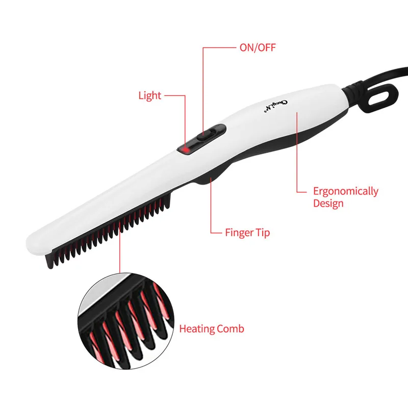 Электрический выпрямитель для бороды и волос, профессиональные обогреватели PTC, прямые для мужчин и женщин, инструменты для укладки волос 36