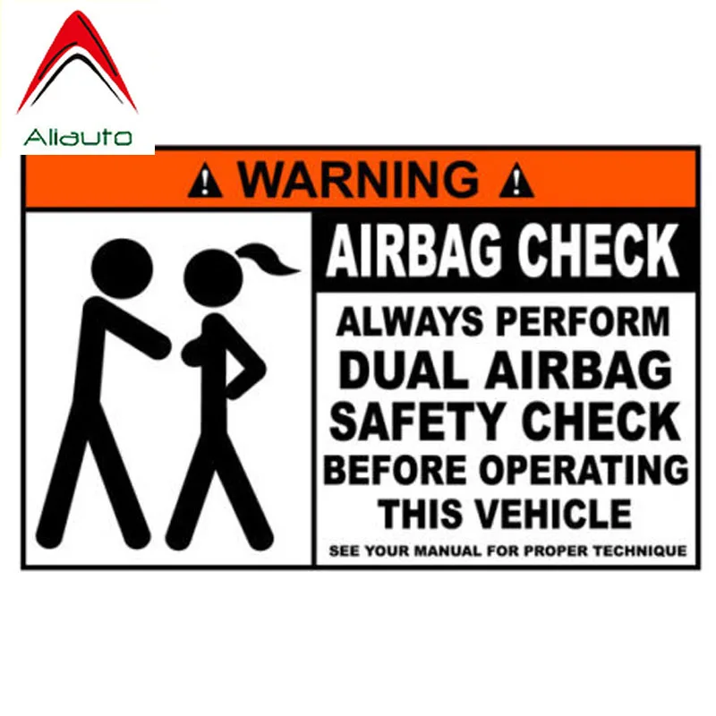 Aliauto Funny Warning Airbag Check Decal Car Sticker Retro-reflective Waterproof Decoration Motorcycles Decals 15cm*9cm | Автомобили и
