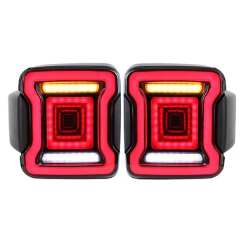 

1Pair Rear LED taillight Smoked USA European Vision turn signal light LED Tail lamp for Jeep Wrangler JL